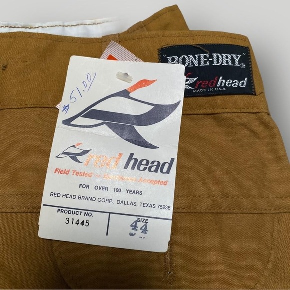 Vintage 90s Red Head Bone-Dry Pants Mens 32 Inseam Brown Duck Canvas Hunting USA - Picture 13 of 16